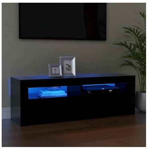  TV omarica z LED lučkami črna 120x35x40 cm Cene