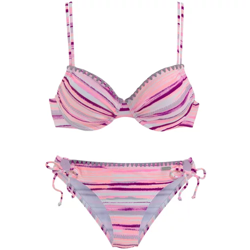 VENICE BEACH Bikini pastelno modra / svetlo roza / bordo / melona