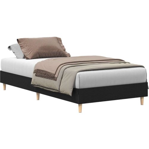 vidaXL Krevet Crni hrast MDF, čvrsta hrastovina 75 x 190 cm Proširiv Cene
