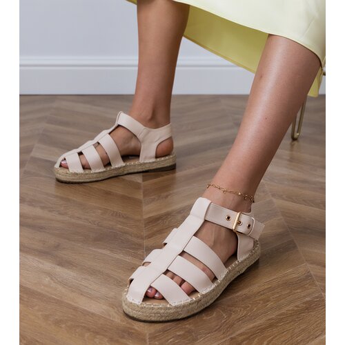 D/CEO Beige Closed Espadrille Sandals Kleona Slike