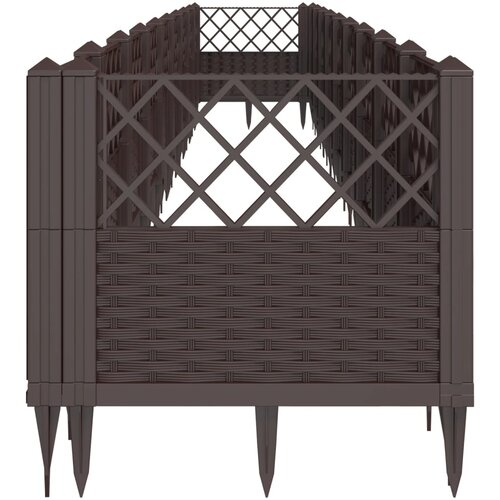  Vrtna sadilica s klinovima smeđa 363,5x43,5x43,5 cm PP Slike