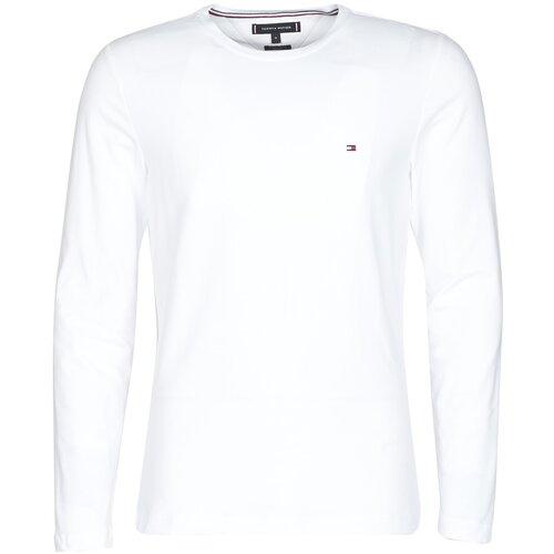 Tommy Hilfiger Majice z dolgimi rokavi STRETCH SLIM FIT LONG SLEEVE TEE Bela Cene