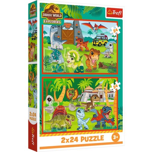 Trefl 34437 puzzle Sestavljanka 24 kos Dinosavri Slike