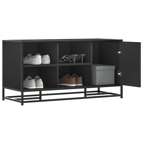 vidaXL Klupa za cipele crna 100x40x53,5 cm Konstruirano drvo i metal Cijene