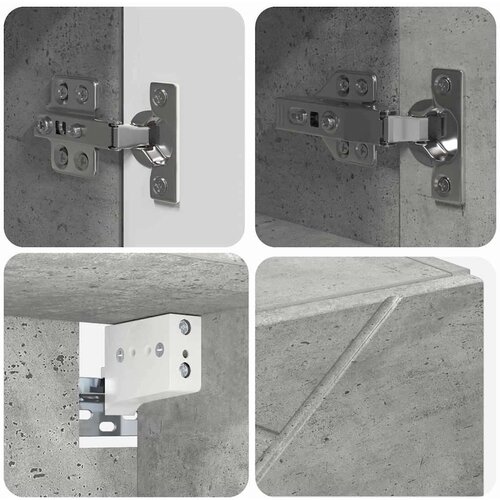VidaXL Ogledalo ormar Beton siva 59 x 17 x 55 cm Konstruirano drvo Slike