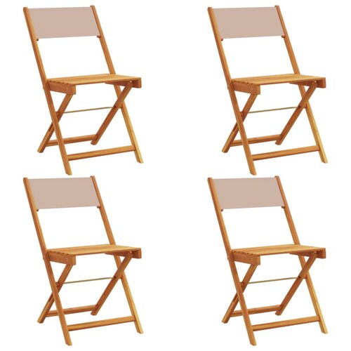 Maison Chic Zložljivi Vrtni Stoli - Stol za vrti 4 kosi taupe blago in trden les JS2886, (21875749) Slike