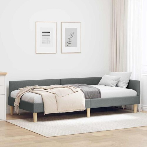  Kutni okvir kreveta Tamno siva 100 x 200 cm tkanina Cijene