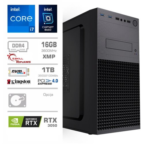 MEGA Računalnik MT S4 i7-13700/RTX3050-8GB/16GB/1TB-4.0/450W/Brez OS, (20580559) Cene