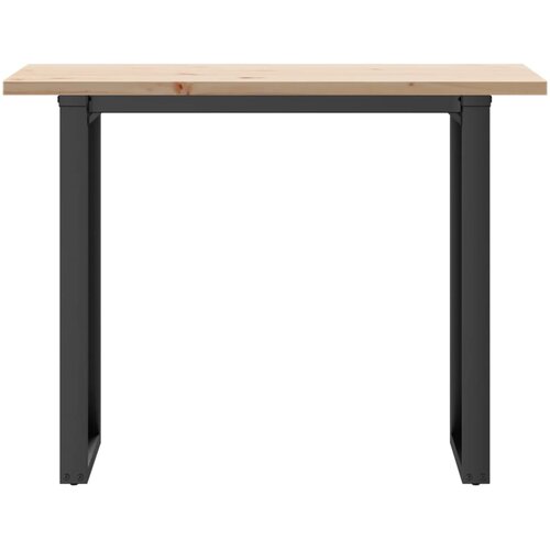  Blagovaonski stol O-oblika 100x50x75,5 cm od borovine i čelik Slike
