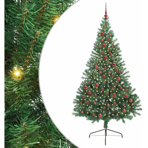  Umjetno predsvijetljeno božićno drvce Zelena 210 cm PVC Slike
