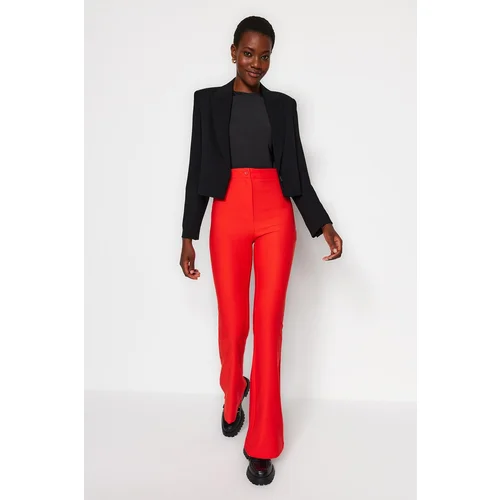 Trendyol Red Spanish Leg Flare Woven Trousers