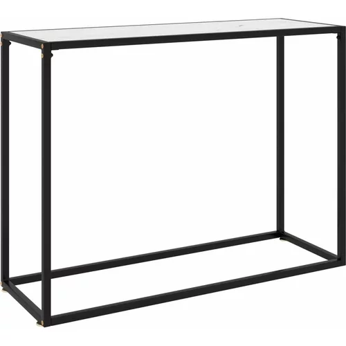  Konzolna mizica bela 100x35x75 cm kaljeno steklo, (20625622)