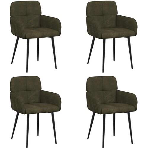 vidaXL Jedilni stoli 4 pcs Umetno nubuk usnje Vojaška zelena, (5000296787) Cene
