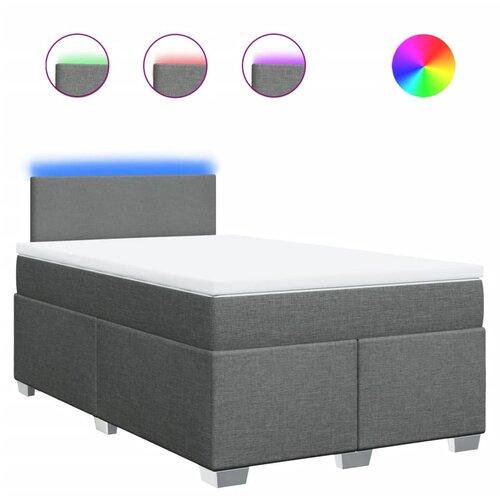 vidaXL box spring postelja z vzmetnico temno siva 120x190 cm blago, (21307685) Cene