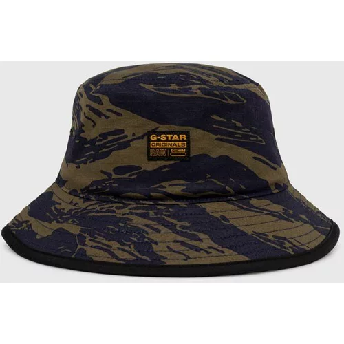 G-star Raw Bombažni klobuk mornarsko modra barva