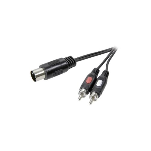 SpeaKa Professional DIN/Činč audio priključni kabel [1x diodni utikač, 5-polni (DIN) - 2x činč utikač] 1.50m, crn 50079 Cijene
