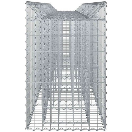  Gabionski uzdignuti krevet 2 pcs Srebrno 300 x 50 x 80 cm Slike