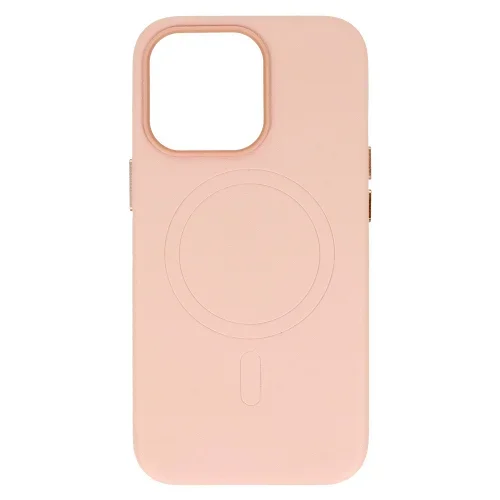 Onasi usnjen silikonski ovitek MagSafe za iPhone 14 Pro - roza