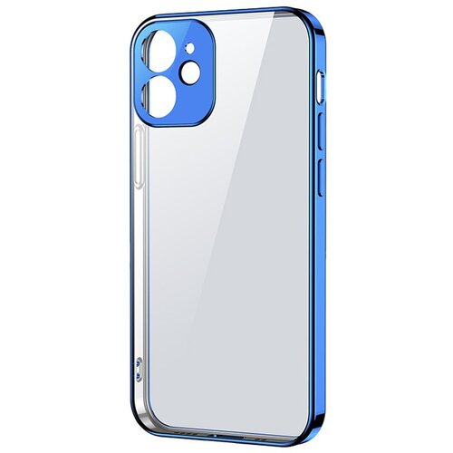 Joyroom Ultra tanek prozoren ovitek s kovinskim okvirjem za iPhone 12 Pro, temno moder, (21831560) Slike