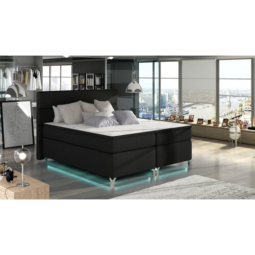 ELTAP Tapecirani boxspring krevet Amadeo s LED rasvjetom-160x200-Sawana 14 Cijene