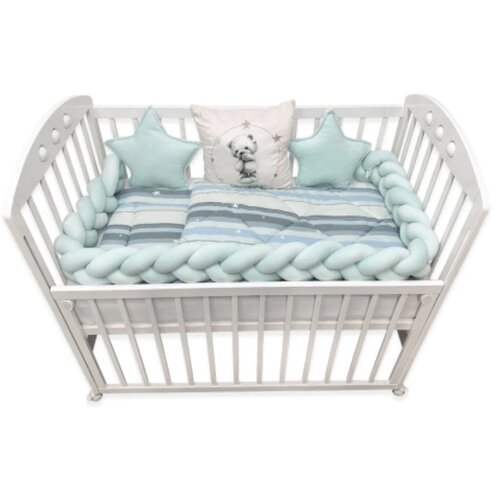 Baby Textil Textil komplet posteljina za krevetac 7u1 Stars Mint Slike