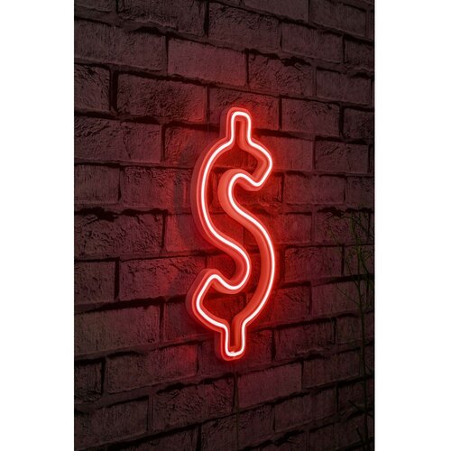 Wallity Dekorativna LED rasveta Dollar Sign, 19x39x2cm, Crvena Cene
