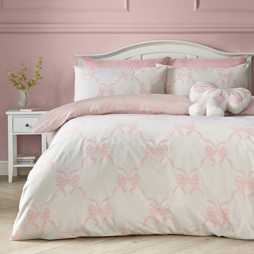 Catherine Lansfield Rožnata posteljnina za zakonsko posteljo 200x200 cm Pretty Bows &amp;ndash; Slike