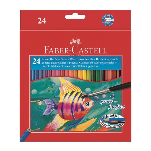 Faber-castell akvarelne drvene bojice akvarelne set - 24 boje - papirna kutija Slike