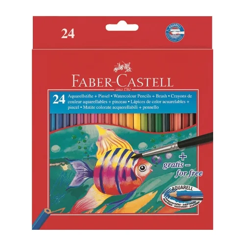 Faber-castell Akvarelne drvene bojice akvarelne set - 24 boje - papirna kutija (Faber)