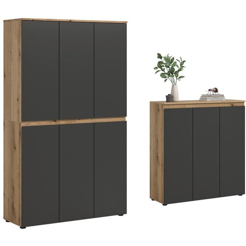 Livetastic Garderoban Omara Scarpa, Barva Hrasta, Antracit, 2 Kos Cene