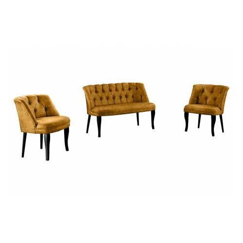 Atelier Del Sofa sofa i fotelja roma black wooden mustard Slike