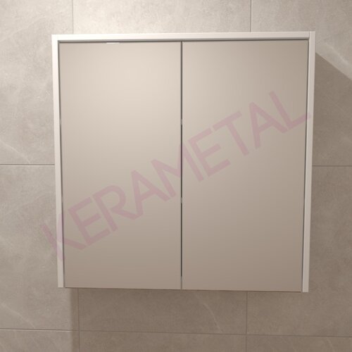 Kerametal snow white KN-80 gornji ormarić sa ogledalom Slike