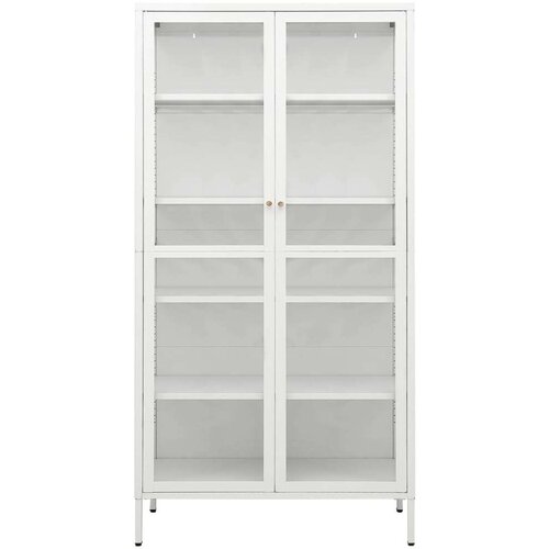 VidaXL Razstavna omarica bela 90x40x180 cm jeklo in kaljeno steklo Slike