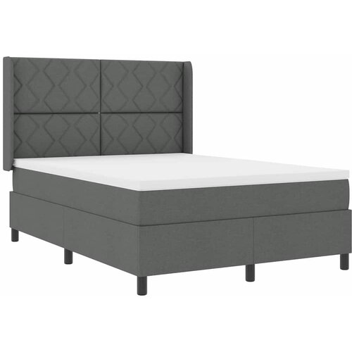  Krevet s opruga kutije Tamno siva 200 x 140 cm tkanina Slike