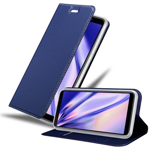 Cadorabo Samsung Galaxy A7 2018 v klasična temno modra - Za&scaron;čitni ovitek z magnetnim zapiranjem, stoječo funkcijo in režo za kartice, (20563449) Cene