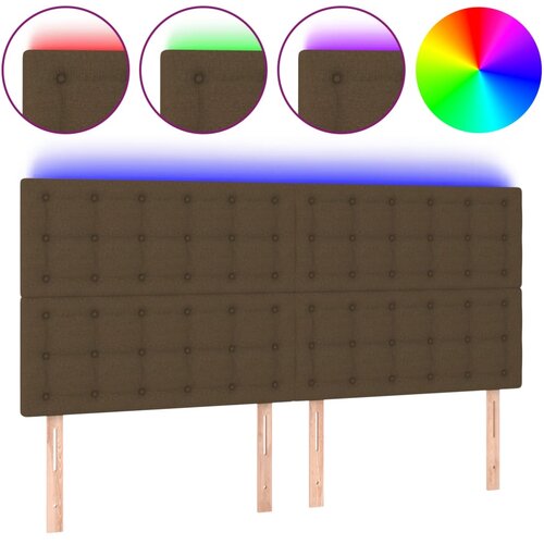 Maison Chic led posteljno vzglavje - vzglavna omarica - nočna omarica temno rjavo 180x5x118/128 cm blago, (21707760) Cene