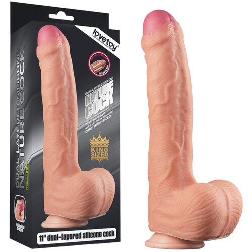 Lovetoy Naravni Penis - dvoslojni realistični dildo - 28cm (naturalen) Cene