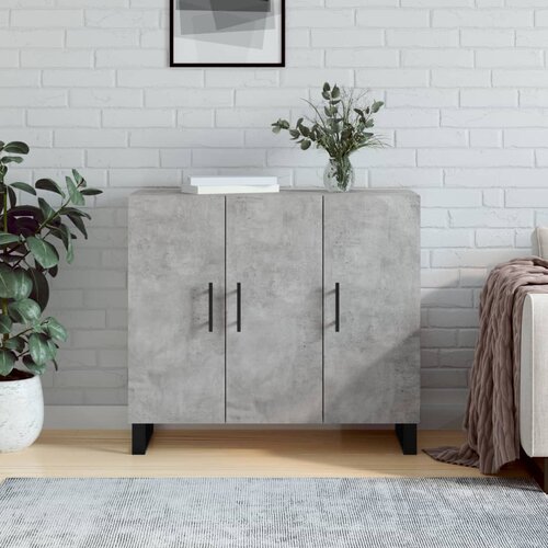 VidaXL Komoda betonsko siva 90x34x80 cm konstruiran les Slike
