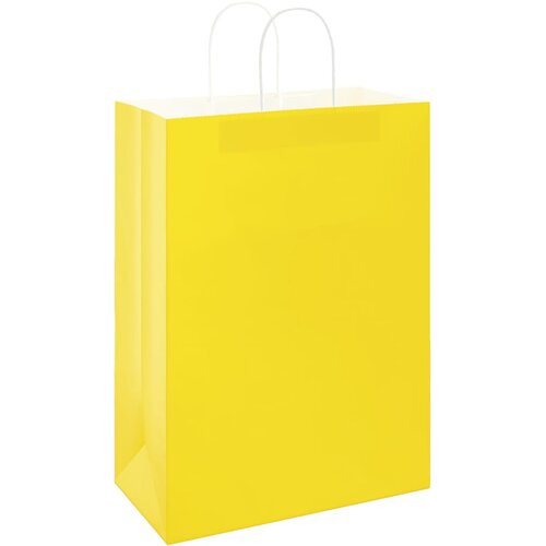  Papirnate vrećice 250 kom s ručkama žute 32x17x44 cm Slike