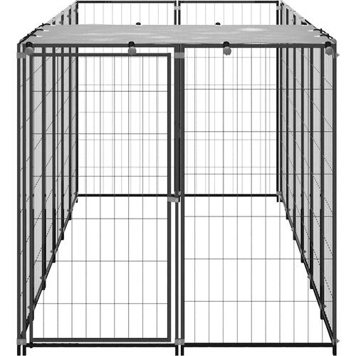  Kavez za pse crni 330 x 110 x 110 cm čelični Slike