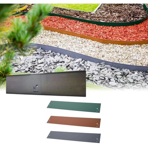 green-split Kovinske robove za travo 120 cm dolge vi&scaron;ina 13,5 cm siva 10 kosov, (5000218426) Cene