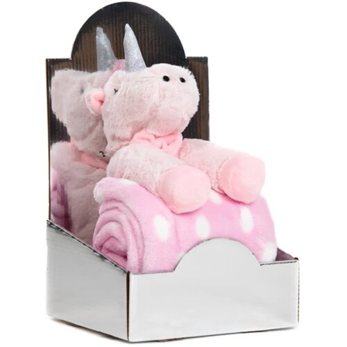 Bbo set pli&amp;scaron;ana igračka + ćebence Pink Unicorn Slike