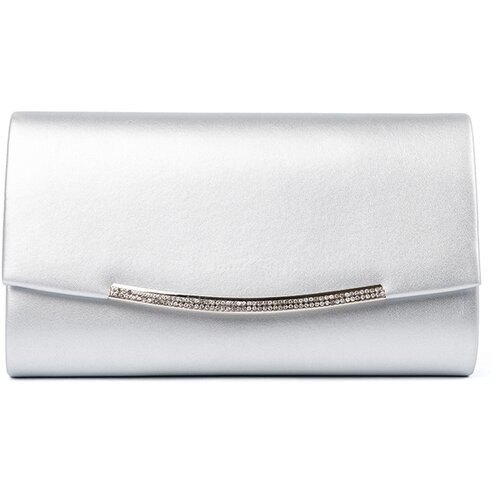 Shelvt Silver clutch bag with chain Slike