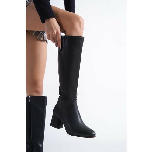 Capone Outfitters Knee-High Boots - Black - Block Slike