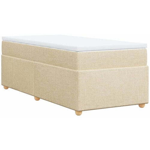 VidaXL Box spring postelja z vzmetnico krem 100x200 cm blago, (21291062) Slike