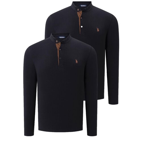 Dewberry DUO SET V4009 MENS SWEATSHIRT-BLACK-BLACK Cijene