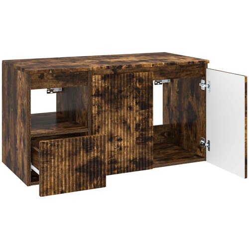 Set namje&amp;scaron;taja za kupaonicu 2 kom. Dimljeni hrast Smeđa 62,5 x 44,5 x 50 cm Slike
