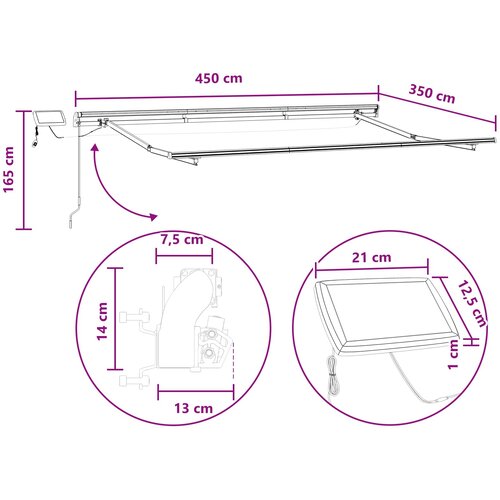  Povlačivi tende Svijetlo siva i bijela. 450 &amp;times; 350 cm Slike