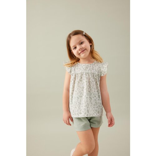 Defacto baby Girl Floral Blouse Shorts Poplin 2-Piece Set Slike