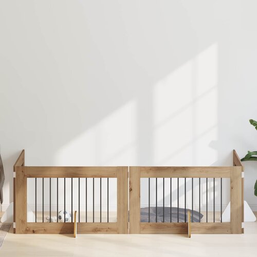  Vrata za pse s postoljem 4 pcs Hrast artisan 100 x 60 cm Slike